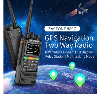 Zastone 889G GPS Walkie Talkie 10W 999CH 3000mAh UHF 400-520 / VHF136-174MHz Ham CB Radio HF Transceiver for Explore Hunting