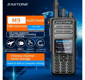 ZASTONE M9 10W Walkie Talkie Ham amatoriale Radio a 2 vie AM Air Aviation Band Walkie-Talkie ad alta potenza CTCSS Radio FM