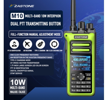 ZASTONE M10 10W Walkie Talkie Ham Amateur 2 Way Radio AM Air Aviation Band High Power Walkie-Talkie CTCSS FM Radio